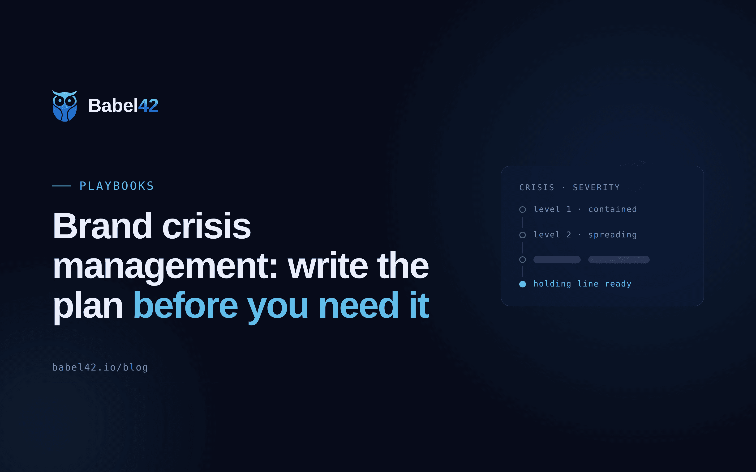 Brand crisis management: write the plan before you need it
